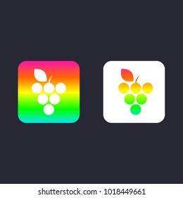 grape icon in a colorful rainbow gradient eps 10 vector design