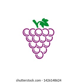 grape icon design template, wine logo - vector