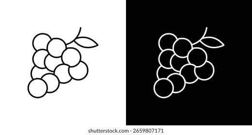 Diseño de icono de uva. Ilustración vectorial de Elementos gráficos delgados