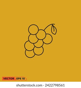 Grape icon design vector graphic of template, sign and symbol