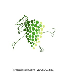 Grape icon in a drawing for vector illustrations