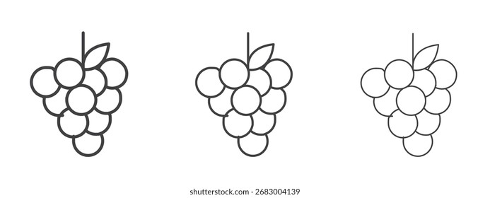 Grape icon - editable stroke vector illustration