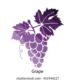 Grape icon. Flat color design. Vector illustration.