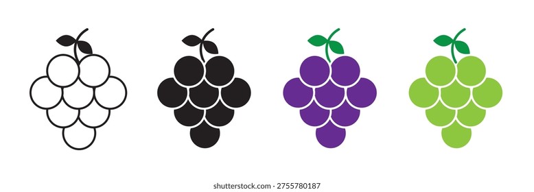 Grape icon. Grape flat sign design. Grape symbol vector pictogram. UX UI icon grape