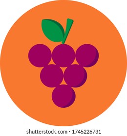 The grape icon flat style eps 10 for your web and mobile design