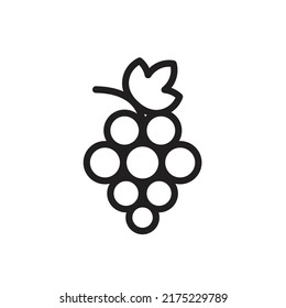 Grape Icon Food Fruits, bunches of grapes icons editable stroke, flat design style isolated on white