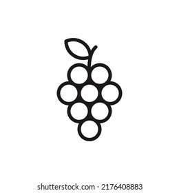 Grape Icon Food Fruits, bunches of grapes icons editable stroke, flat design style isolated on white