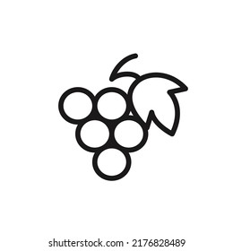 Grape Icon Food Fruits, bunches of grapes icons editable stroke, flat design style isolated on white