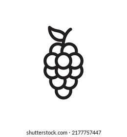 Grape Icon Food Fruits, bunches of grapes icons editable stroke, flat design style isolated on white