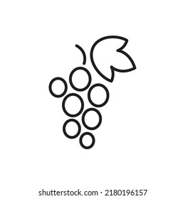 Grape Icon Food Fruits, bunches of grapes icons editable stroke, flat design style isolated on white