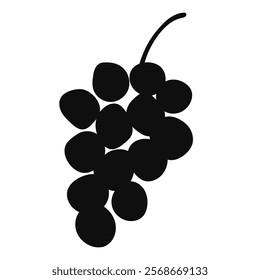 Grape Icon Food Fruits, bunches of grapes icons editable stroke, flat design style isolated on white. Flat vector grapes branch logo