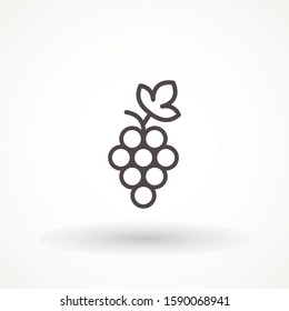 Grape Icon Food Fruits silhouette Web line icon, bunches of grapes