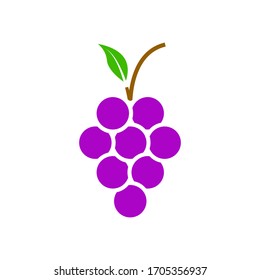 Grape icon illustration in flat design