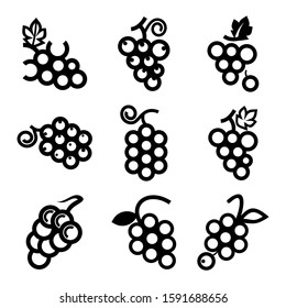grape icon isolated sign symbol vector illustration - Collection of high quality black style vector icons
