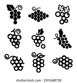 grape icon isolated sign symbol vector illustration - Collection of high quality black style vector icons
