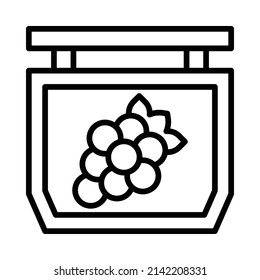 Grape Icon. Line Art Style Design Isolated On White Background