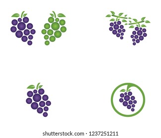 Grape icon logo design template