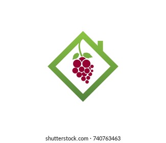 Grape icon logo design template