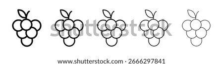 Grape icon logo in stroke lines collection