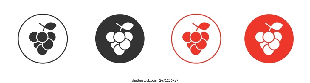 Ícone de uva para logotipo, símbolo de sinal de vetor para design