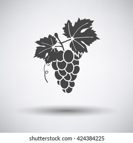 Grape icon on gray background with round shadow.Vector illustration.