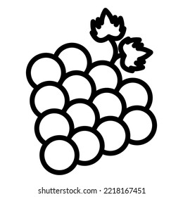 Icono de uva. Icono de la uva en el contorno o estilo de línea. Icono para cualquier proyecto web y de aplicación.