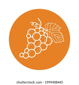 Grape icon (raisins, winery icon) Circle version icon