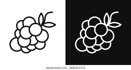 Grape icon set. Grapevine fruit vector symbol and berry plant icon.