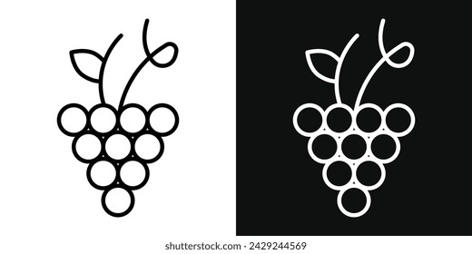 Grape Icon Set. Vector illustration