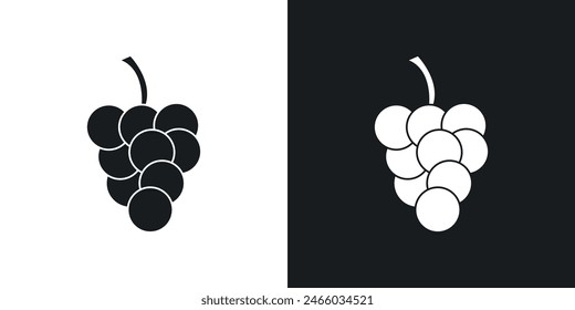 Conjunto de iconos de uva. Símbolo de Vector de fruta de viñedo e ícono de vid.