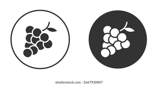 Símbolo de silhueta de ícone de uva. Ilustração isolada de vetor