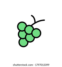 Grape icon. Simple color with outline vector elements of vegetarian food icons for ui and ux, website or mobile application