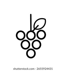 Ícone de uva em um estilo simples e plano.