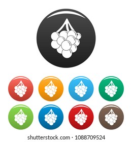 Grape icon. Simple illustration of grape vector icons set color isolated on white
