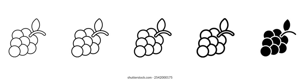 ícone de uva Ilustração de contorno simples