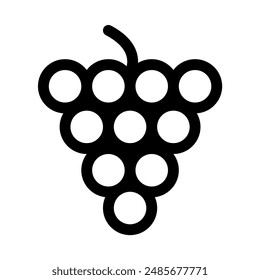 Grape icon symbol - grape icon with a leaf vector symbol illustration