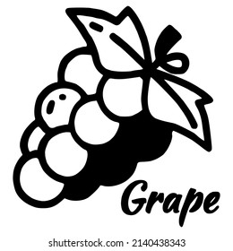 Grape icon. Template isolated on white background. 2D simple flat style graphic design. Can be used for any purposes. Vector EPS10