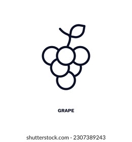 grape icon. Thin line grape icon from vegetables and fruits collection. Outline vector isolated on white background. Editable grape symbol can be used web and mobile