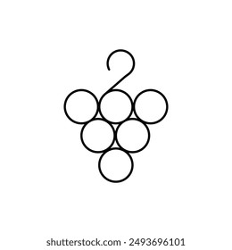 grape icon. Thin line grape icon from vegetables and fruits collection. Outline vector isolated on white background.
