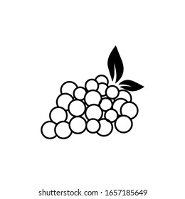 Icono de uva diseño plano a la moda