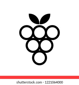Grape icon vector, fruit symbol. Simple, flat design for web or mobile app