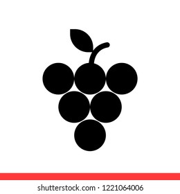 Grape icon vector, fruit symbol. Simple, flat design for web or mobile app