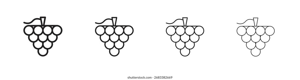 Grape icon vector graphics. black style vector icons