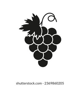 Ilustración vectorial de icono de uva. Bunch sobre un fondo aislado. Concepto de signo de la vena.