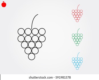 grape, icon, vector illustration eps10