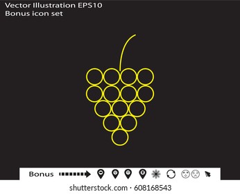 grape, icon, vector illustration eps10