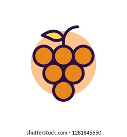 Grape Icon Vector Illustration in Filled Style for Any Purpose