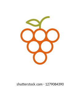 Grape Icon Vector Illustration in Line Style for Any Purpose