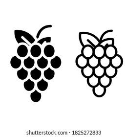 Grape icon vector set. plant illustration sign collection. organic symbol. 