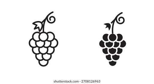 Grape icon for websites and mobile minimalistic flat design.